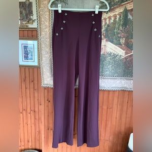 Express Burgundy Wide Leg High Rise Trouser Size S Petite